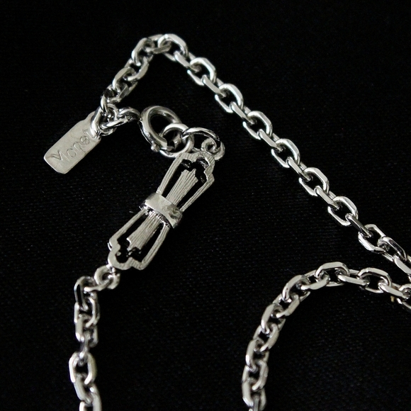 Long Layered Silver Necklace - Picture 2 of 4